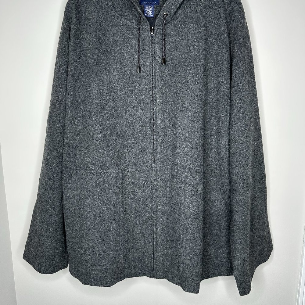 Venezia Size 26/28 Gray Grey Acrylic Blend Hooded Jacket - Picture 2 of 6